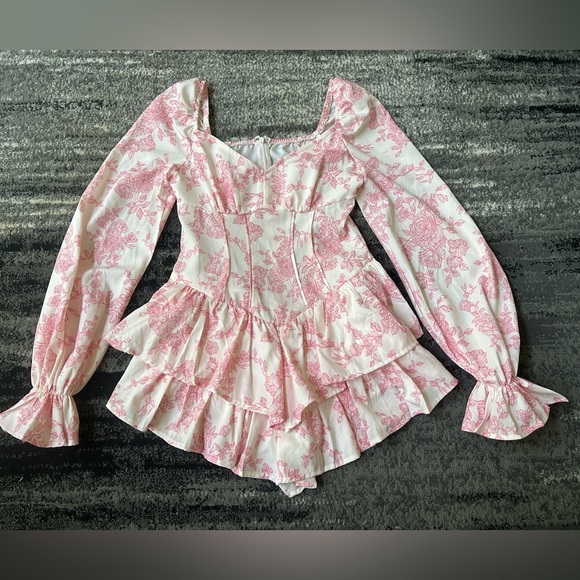 SHEIN Dresses & Skirts - SHEIN MOD Pink Floral Corset Romper